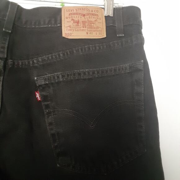 Vtg 90s Levis 550 Jeans Men's 40 x 30 Black Relaxed Fit USA Made Distressed - Picture 6 of 10